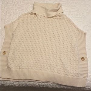 Cream Cowl neck Knit Sweater Poncho Size M/L